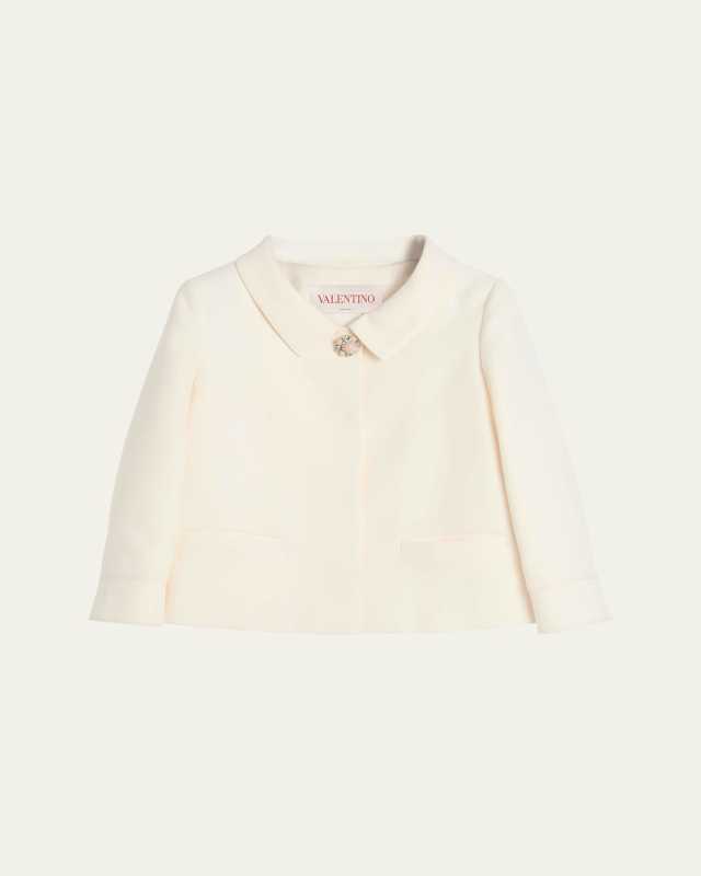 Collared Brooch Wool Jacket